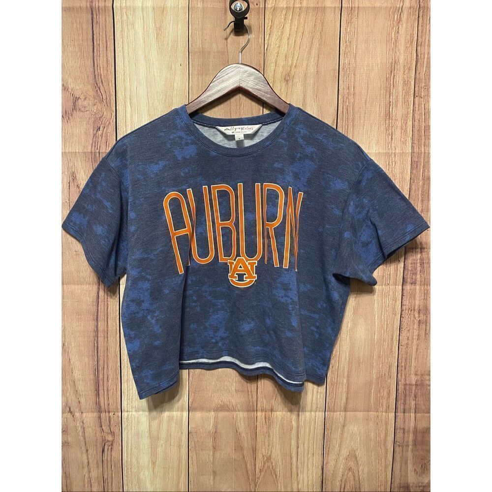 Auburn Tigers Small Flying Colors Blue crop top T-shirt tie dye style